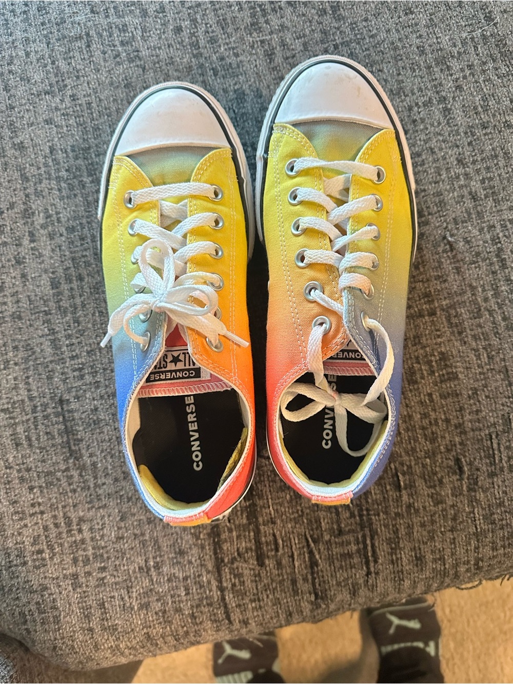 Converse Womens Low-Top Sneakers in Rainbow Fade LGBTQ Platform